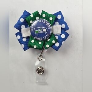 Seattle Seahawks Badge Reel NFL Football Souvenir Doctor ID Lanyard Name Tag